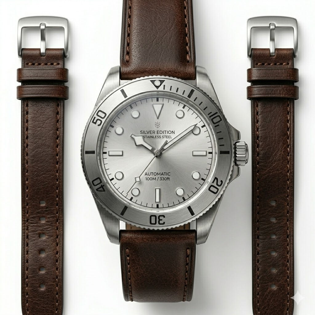 Men’s Classic Automatic Watch with Premium Leather Strap