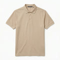 Luxury Pique Cotton Polo – Desert Beige
