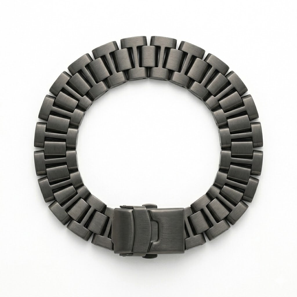 The Stealth Onyx Stainless Steel Link Bracelet